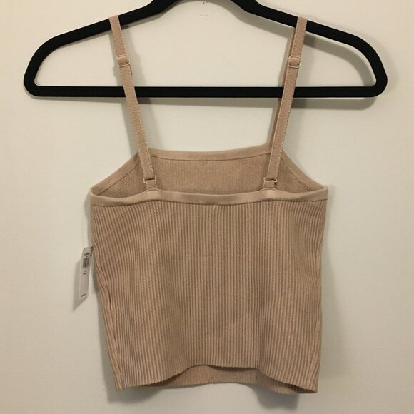 NWT Old Navy Beige Ribbed Square Neck Cropped Cami - Picture 3 of 11